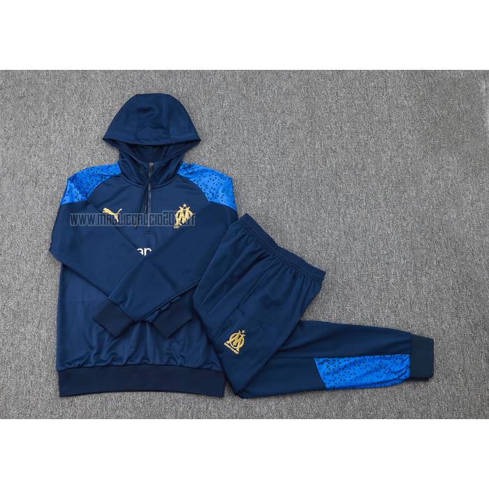 Tuta da Track de Felpa del Olympique Marsiglia 2023-2024 Blu Oscuro